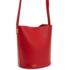 🆕 F21 Red Faux Leather Crossbody Bucket Bag